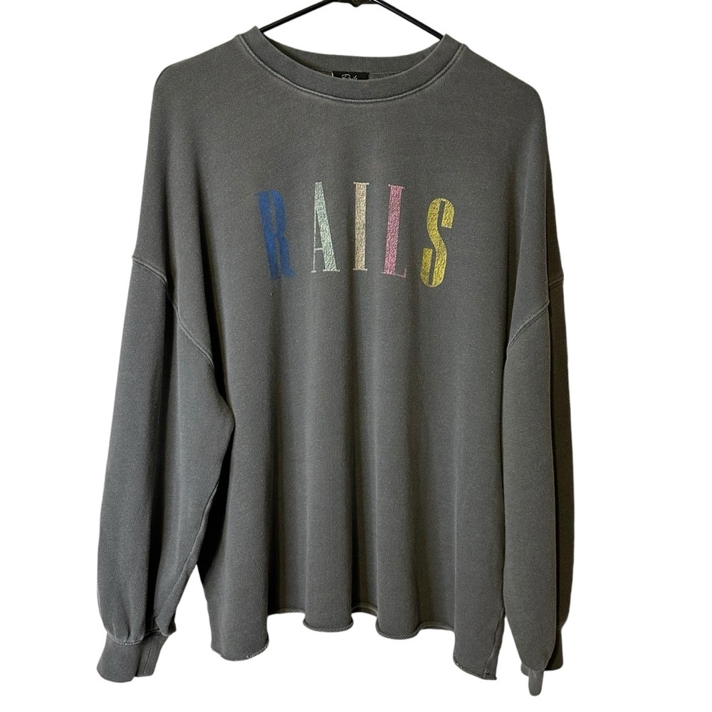 Rails Reeves Graphic Sweatshirt Retro Indie Coastal Skater Grunge Travel Size M